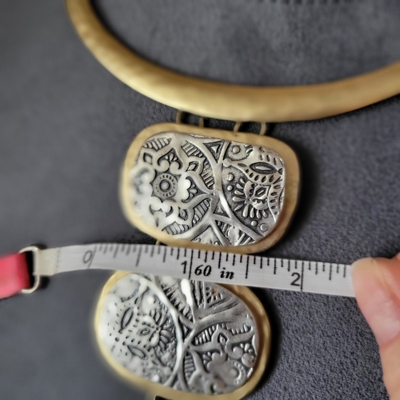 Chico's Gold & Silver Toned Statement Pendant Necklace - Artisan Style - Picture 8 of 8